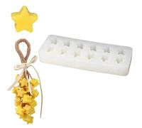 Générique Moule d ' Ornement en Silicone, Five Pointed Star | Plateau de moulage à 10 cavités pour utilisation en résine de cire de savon avec conception de trou de chaîne de