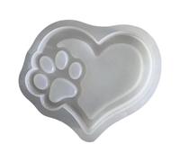 Générique Moule De Patte en Résine, Moules Compacts en Silicone, Bougie, Argile, Porte-clés, Bijoux, Empreinte De Patte De Cœur | Polyvalent