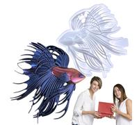 Générique Moule de résine de Poisson Betta - Moule époxy Animal en Silicone pour la résine de Bricolage | Moules de Panneaux muraux d'aquarium réutilisables