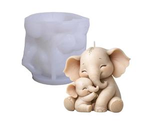 Générique Moule Éléphant | Décoration 3D en Silicone Mignonne pour Maman et Enfant,Moules à Bougies,pour Fête Thanksgiving Anniversaire Bureau Maison Chambre Dormoir Étudiant