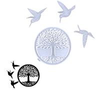 Générique Moule en Silicone Arbre De Vie - Moules d'art Mural Décor en Résine De Colibri Et Arbre De La Vie pour Le Moulage De Résine Époxy - Décoration De Pendentif Extérieur