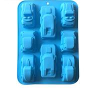 Générique Moule en Silicone Bleu Forme Voiture pour Bonbons et Chocolat, Antiadhésif Démoulage Rapide, pour Pâtisserie Professionnelle et Fondant