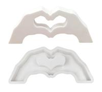 Générique Moule en Silicone en De Cœur en De Main, Créative De Moulage De Bijoux, Outil De Fabrication De Résine, Lisse, Flexible, Réutilisable, Décoration De Bricolage, Bougie Artisanale, Sav