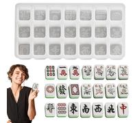 Générique Moule en Silicone Mahjong,moules pour résine époxy,Moules à Chocolat | Moules Chinois de Moulage de résine de Domino de tuiles de Mahjong pour la Cuisson d'argile de Bougie époxy