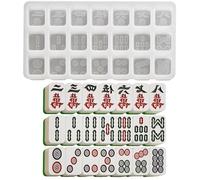 Générique Moule en Silicone Mahjong,moules pour résine époxy,Moules à Chocolat | Moules Chinois de Moulage de résine de Domino de tuiles de Mahjong pour la Cuisson d'argile de Bougie époxy