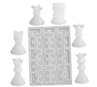 Générique Moule en Silicone pour Pièces d'Échecs Soi-Même Kit 6 Pièces Moule International en Silicone pour Loisirs Créatifs et Jeux de Société