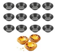 Générique Moule Pasteis de Nata, Moules à Tartelettes Antiadhésifs 8cm | Acier carbone, compatible four et air fryer, mini tourtières réutilisables, lot de moules pâtisserie, démoulage facile