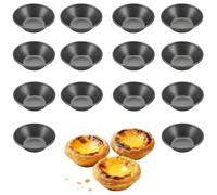 Générique Moule Pasteis de Nata, Moules à Tartelettes Antiadhésifs 8cm | Acier carbone, compatible four et air fryer, mini tourtières réutilisables, lot de moules pâtisserie, démoulage facile