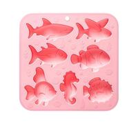Générique Moule Poisson Créateur 7 Cavités Animaux Marins Desserts Pudding | Forme Silicone Vie Marine Pour Débutants Cuisine Restaurant Création D'Art En Résine Pâtisserie Anniversaire Fête