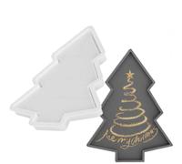 Générique Moule Silicone Arbre Coque moulage plateau alimentaire | Moule à Plateau Arbre de Noël Pour Anniversaire Aliments Cuisine Maison Fêtes et Festival Argile Plâtre