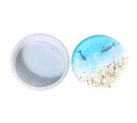 Générique Moule Silicone Table Ronde - Kit Résine | Accessoires Fabrication Meubles | Grand Époxy 14 Pouces Avec Pieds Épingle Optionnels Pour Créer Plateaux Océan, Tabourets Et Déco Maison