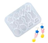 Générique Moules à Bijoux,de Pâques DIY pour Créations Artistiques - Design Lapin Fleur Papillon Œuf en Silicone,Accessoire Polyvalent