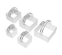 Générique Moules à Biscuits Carrés Inoxydable 5 Pièces Poignée, Emporte-pièces Pâtisserie Compact Léger, Formes de Biscuits pour Fondant et Création Culinaire