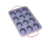 Générique Moules À Muffins En Silicone Pour Cuisson - 12 Cavités Antiadhésives pour Biscuits et,Moules À Cupcakes En Silicone Pour La Cuisson,Pour Œufs Cheesecakes Tarts Four Et Friteuse À Air
