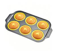 Générique Moules à muffins silicone pour cuisson,Plateau 6 empreintes,Moule à muffins silicone antiadhésif | Pour cheesecake pancake aliment beurre dessert déjeuner cuisine friteuse air et four