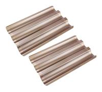 Générique Moules à Perforés en Acier Carbone 2 Pièces 3 Fentes Ondulées Antiadhésives pour Cuisson de Baguettes Françaises Four