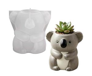 Générique Moules À Résine - Koala Démoulage Facile Fournitures Créatives Mignonnes,Moules Jardinière pour Coulée de Résine - pour Cire Plâtre Béton Pot DIY Loisirs Créatifs Porte-Crayon