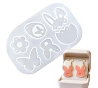 Générique Moules à Résine pour Boucles d'oreilles - Moule De Pâques DIY pour Création - Design Papillon Fleur Lapin Œuf pour Création Bijoux,pour Femme Enfant et Décoration