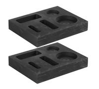 Générique Moules de Coulée en Graphite 2 Pièces 5 Compartiments Structure Robuste Reproduction Fine pour Fusion et Moulage de Métal Noir