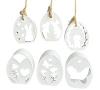 Générique Moules de Pâques en Silicone, moules de Pâques en résine | Moules en Silicone à 6 cavités pour œufs de, Lapin, Silhouette - à Pendentif en Silicone, moules d'ornement en résine, d