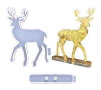 Générique Moules en Silicone de Noël - Moule Renne,Design Mignon de Renne avec Base pour Savon Chocolat Fêtes à la Maison