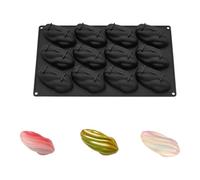 Générique Moules en Silicone résistants à la pour mousses et Chocolat 12 moules à Dessert en Forme de pistaches pâtisseries Accessoires de Cuisson Moule à Dessert français