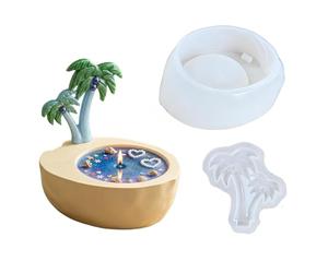 Générique Moules Silicone pour Résine Époxy,Création DIY Arbre Tropical Antiadhésif | Moules Coulée Résine Pot À Bougie - pour Bijoux Bol Rangement Décoration Maison Projets Artistiques Adultes