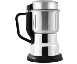 Générique Moulin à café grain électrique portable en acier inoxydable argent pour la maison, broyage fin, efficace et sans effort, 220v