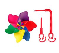 Générique Moulin Vent Guidon Vélo - Mignonne Décoration Tricycle Arc en, Jouet Dessin Animé Scooter, Petite Roue Rotative | Accessoires Bicyclette Bébé pour Filles Garçons Plein Air