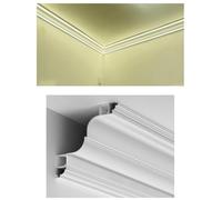 Générique Moulure de Couronne à éclairage indirect à LED, Garniture de moulure de Canal de plinthe à LED for Plafond, diffuseur d'éclairage de Fond en Profil en Aluminium(A,2 Meter/6.56 Feet)