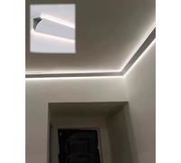 Générique Moulure de Plafond Blanche de 2,4 à 4,9 m, Cache-Rail LED en Aluminium, diffuseur décoratif pour Chambre et cloisons sèches, Solution d'éclairage sur Rail Moderne