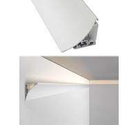 Générique Moulure décorative en Aluminium avec diffuseur LED, Canal d'éclairage indirect de 14 m pour Murs et plafonds, Longueur Personnalisable, Ambiance améliorée