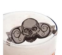 Générique Moustache Cup Guard, Moustache Guard pour Boire,Defender en Acier Inoxydable Mustache Guard - Protection de la Barbe de Conception du crâne pour Tasses à café Bière et Tasses à thé