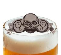 Générique Moustache Guard Cup, Moustache Drink Guard - Garde Moustache en Acier Inoxydable pour Tasse,Protection de la Barbe de Conception du crâne pour Tasses à café Bière et Tasses à thé