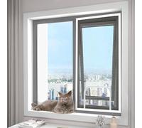Générique Moustiquaire de Fenêtre pour Chat avec Fermeture Éclair, Filet de Protection Autocollant Anti-moustiques, sur Mesure