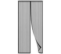 Générique Moustiquaire Porte Fenêtre Magnétique Sans Perçage Fermeture Automatique Maille Résistante Anti Déchirure Lavable Installation en Quelques Minutes (125x210cm(49x82inch),Black)