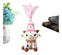 Générique Mouton en Peluche | avec Collier et Chapeau Douce et Mignonne de 35 centimètres | Agneau Jouet | pour et Adultes, Anniversaire, Chambre, Canapé, Étagère, Table de Nuit, Bureau,