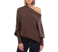 Générique Movex Asymmetric Draped Jumper, Asymmetric Sweaters for Women, Oversized Off the Shoulder Sweater Top