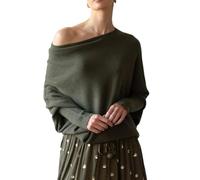 Générique Movex Asymmetric Draped Jumper, Asymmetric Sweaters for Women, Oversized Off the Shoulder Sweater Top
