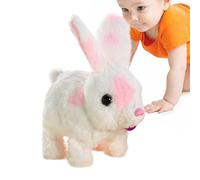 Générique Moving Bunny Stuffed Animal | 6Inch Interactive Dotted Plush Rabbit with Bell - Toys with Sounds and Movements, Easter Stuffed Bunny for and Kids