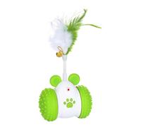 Générique Moving Cat Toy, Electric Pet Feather, Interactive Smart Funny Kitten Game Wand Exercise Playtime Training Playset for Home Indoor Use, 3.3x2.9x3.3 inches