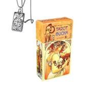 Générique Mucha Trot - Jeu de Tarot de Poche pour débutants avec Collier - Design élégant, Facile à Utiliser
