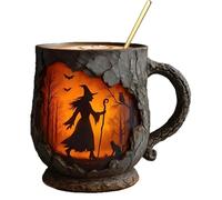 Générique Mug 386ml, Mug, avec Anse Texture 3D Écorce et Motif Flamme Magique pour Anniversaire Collègues Amis Adultes