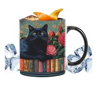 Générique Mug à café - 350 ml pour boissons chaudes/froides - Tasse À Café De Bibliothèque En Céramique | Pour amoureux des animaux écrivains le thé, le lait, l'eau, le jus maison appartement dortoir