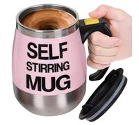 Générique Mug À Café À Agitation Automatique - En Acier Inoxydable Alimentée Par Piles | Mug À Auto-Agitation Magnétique Avec Couvercle,pour Thé au Lait Poudre d'Avoine Maison Bureau Voyage École