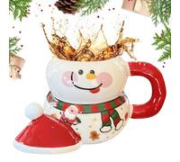 Générique Mug À Café De Noël - Tasses En Céramique Mignonnes Avec Poignée Et Couvercle | Tasses De Pour,Pour Temps Froid Pique-Nique Feu De Camp Thé Randonnée Camping Fête