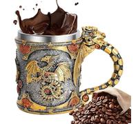 Générique Mug à Café Dragons Médiéval,Chope à Bière Renaissance Dragons 40cl - Sculpture de Bureau pour Café Bière Whisky Maison Fêtes Extérieur