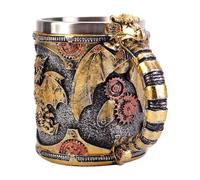 Générique Mug à Café Dragons Médiéval, Tasse 400ml En Acier Inoxydable Style Médiéval Grande Capacité, Décoration Maison pour Whisky Café Bière Étagère Rassemblement Famille Amis