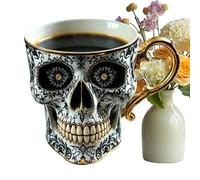 Générique Mug À Café En Forme De Crâne,Mug à Café en Résine Tête de Crâne Halloween - Style Dark Art Épouvantable Vaisselle Toutes Saisons Maison Bureau Dortoir Camping Appartement Hôtel