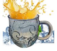 Générique Mug À Café En Verre, Bouteille D'Eau De 300ml Avec Design Vague, Mug à Café équipé d'une, Pour Les La Plage La Maison Le Bureau Les Femmes Les Hommes Les Adultes Le